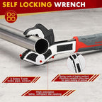 Self Adjusting Pipe Wrench Set - Multifunctional Locking 6 8 10 12 Inch Chromium Vanadium Steel Rapid Wrench for Car, Plumbing Repairs