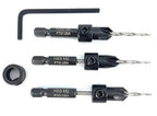 FTG USA Adjustable Wood Countersink Drill Bit Set 3 Pc #4 (7/64"") with Tapered Drill Bit for Woodworking