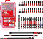 42pieces Screwdriver Bits Set, Impact Magnetic S2 Steel Multi Insert Power Bits Tips with Impact Bit Holder with Storage Box（PH/TORX/SQ/PZ/HEX/SL）