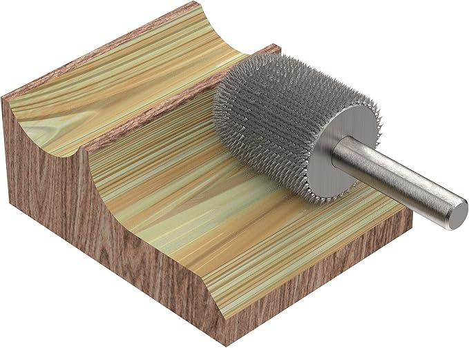 Kutzall Extreme Ball Nose Rotary Burr 1⁄4" Shaft, Very Coarse - Wood Carving Bit for Bosch, DeWalt, Milwaukee. Abrasive Tungsten Carbide 3⁄4"(19mm) Dia. X 1-1⁄8"(28.5mm) Length, BNX-34C