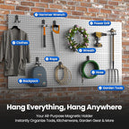 8 Pack Large Magnetic Hooks Heavy Duty Extra Strong Magnetic Garage Hooks Big NdFeB Industrial Magnet Hooks Magnetic Utility Storage Holder Organization with Anti-Slip Coating for Hanging Garden Tools