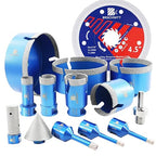 Diamond Core Drill Bit Set - BRSCHNITT Tile Hole Saw Kit 1/4"*2/5/16"/4/5" 1" 1-3/8"2" /3"/4"/5"& 4/5" Finger Bit & 2" Chamfer Bit for Porcelain Tile Ceramic Marble Granite Diamond Blade & Adapters.