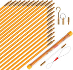 KOOTANS 22FT Fiberglass Electrical Wire Running Kit Wire Fishing Tools Fish Tape Wire Puller Through Wall Cable Snake Fish Rods Kit with Different Attachments