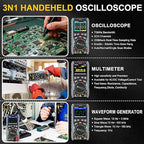 70MHz Bandwdith Digital Oscilloscope Multimeter, Dual Channel AT72S Abestop Oscillograph, 3 in 1 Functions with Digital Multimeter Signal Generator