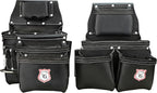 Leather Tool Belt with Adjustable Hook - Premium Heavy Duty Tool Belts for Men with 22 Multi-Purpose Pocket Tool Pouch (Black, Standard), RG-004
