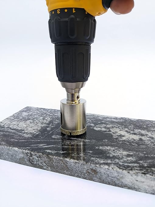Drilax 1-3/8" Diamond Hole Saw | Removable Pilot Pin for Precision Locator & Wet Drilling | 3/8" Shank for Ceramic, Porcelain, Tile, Quartz, Granite, Marble | Perfect for Faucets, Soap Dispensers