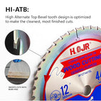 Circular Saw Blade Woodworking TA Series, 12" 44-Tooth Arbor 1", General Purpose Wood Cutting,Special Anti-Thermal Adhesion Coating on Cutting Head -TA,High Finish, Long Life,12" 44T TA