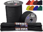 BORED? PARACORD! 550 lb Paracord - Ideal for Crafting, Camping, DIY Projects, Active & Military Outdoors - Strong Survival Rope - Tactical Parachute Cord Type III - Olive Drab Green 50 Feet
