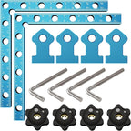 90 Degrees Positioning Squares, Right Angle Squares with 4 Clamps, Aluminium Alloy L-Type Corner Clamp Woodworking Clamping Tool for Picture Frames, Boxes, Cabinets (5.9in)