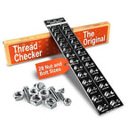 SST - Original Identibolt - Precise Threadchecker and Wall Mount - Imperial SAE and Metric Threads - 28 Nuts & Bolts Identifier - from #6 to ½ & 4mm to 14mm - in. and Cm. Rulers - Made in USA