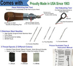Professional Leathercraft Accessories, Sewing, Stitching Awl Tool Kit & Supplies, HEAVY DUTY - MADE in USA – DIY Craft, Leather, Heavy Fabric, Canvas, Upholstery, Bag, Shoe, Belt Repair Lockstitch Set