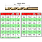 MAXTOOL 17/64" 10PCs Identical Cobalt Jobber Length Drill Bits HSS M35 Twist Drill Bits Fully Ground Golden Straight Shank Drills; JBF35G10R17E10
