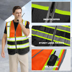 BeautyWill Custom Logo 10/20 Pack Safety Vest Class2 High Visibility Vest with Pockets Breathable Construction Vest Bulk