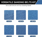 1/2x18 Inch Sanding Belts 42 Pcs 6 Grits Sizes (7 Each of 40/60/80/120/150/240 Grits) Heavy Duty Belt Sander Zirconia Belt Sander Paper for Wood, Metal, Stainless Steel, Cars, and Furniture