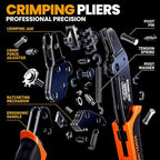 SOMELINE Open Terminal Connector Crimping Tool Kit, with 12 Sizes Wire Terminals, Male Female Disconnect Terminals, 24-14 AWG Crimper, Ratcheting Wire Crimper, Crimping Pliers, Wire Crimp Tool
