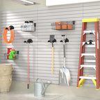 Weedeater Rack, 1 Pack Weed Eater Hanger, Weed Eater Rack for Wall, Heavy Duty Garden Tool Garage Organizer Trimmer Holder, Chainsaw Hanger Wall Mount(Orange)