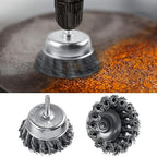 Rocaris 8 Pcs Wire Wheels Brush, 3 Inch Knotted and Plated Crimped 2 Inch Wheel Brush and 1 Inch Carbon Wire End Brush, Cup Wire Wheels Brush Set Perfect for Removal of Rust/Corrosion/Paint