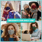 XDX KN95 Face Masks, 100 Packs Individually Wrapped Multicolor Face Masks for Men and Women, 5 Layers Comfortable Masks Disposable, Filter Efficiency ≥95%
