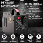 LOTOS LT5000D Plasma Cutter, 2024 Upgraded 5/8 inch 16mm Clean Cut 3/4 inch 20mm Severance Cut 50A Plasma Metal Cutter Machine, Plasma Cutting Equipment, Dual Voltage 120V or 240V, Brown