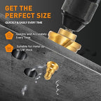 INTHEEND 10 Sizes Step Drill Bit 1/4"–1-3/8", 1/4" Hex Shank HSS Spiral Grooved Steps Drill Bit, Titanium Coating, Large Step Drill Bit for Hole Drilling Cutting for Metal, Aluminum, Wood, Plastic