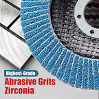 EZARC Flap Disc 20 Pack, 4.5" x 7/8", T29 Zirconia Abrasive Grinding Wheel, 40/60/80/120 Assorted Grits Flap Sanding Disc for Metal, Stainless Steel