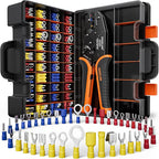 SOMELINE Crimping Tool for Insulated Electrical Wire Connectors Kit, with 39 Sizes PVC Insulated Wire Terminals and 22-10 AWG Ratchet Crimping Pliers – for Automotive & Electrical Repairs