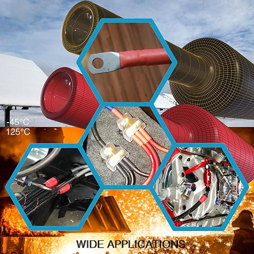 8 FT Diameter 5/8 Inch 3:1 Heat Shrink Tubing Dual Wall Adhesive Lined Marine Grade Electrical Cable Heat-Shrink Insulation Wrap Tube(Black-4Ft, Red-4Ft)
