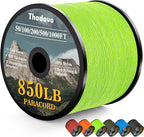850Ib Reflective Paracord Rope, 50/100/200/500/1000ft 4MM 11 Strand Parachute Spool Cord, Paracord Lanyard String for Tent, Camping, Hiking, Fishing, Survival Bracelet, Neon Green 1000FT