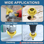 HARFINGTON Diamond Beveling Chamfer Bits Set 0-1.5" 0-2" Dia M10 Thread with Adapter, Countersink Drill Bit to Enlarge Holes for Porcelain Tile, Marble, Ceramic, Glass, Stones