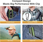 5-in-1 Rechargeable EDC Flat Flashlight, High Lumens Pocket Torch with White LED, UV, Magnetic Base & Clip, Compact Flat Flashlight for Camping, Emergency, Work with Bag (Green)