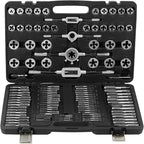 VEVOR Tap and Die Set, 110-Piece Include Metric Size M2 to M18, Bearing Steel Taps and Dies, Essential Threading Tool for Cutting External Internal Threads, with Complete Accessories and Storage Case