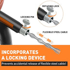 BACOENG 50Ft Drain Auger, Heavy Duty Plumbing Snake with Drill Adapter, Use Manually or Powered for Drain Clog, Shower Sink, Comes with Gloves and Bag (Orange)