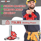 MAXPOWER Welding Magnets, 2-piece Welding Magnet Set, 75 LBS Holding Power Welding Accessories, 45° and 90° Angle Welding Magnet Holder for Welding Work