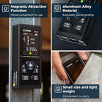 CIGMAN Dual Laser Measuring Tool, 393ft/120M Bilateral Laser Measurement Tool, Rechargeable Laser Measure with M/in/Ft 6 Units, Backlit LCD Display, Angle Sensor, Pythagorean Mode, Area and Volume