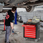 7 Drawers Metal Rolling Tool Chest, Portable Storage Rolling Tool Box, Toolbox on Wheels for Warehouse, Garage, Repair Shop and Tool Room