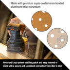 Dura-Gold Premium 6" Gold Sanding Discs -800 Grit (Box of 50) - 17 Hole Pattern Dustless Hook & Loop Backing Sandpaper for DA Sanders, Aluminum Oxide Abrasive - Sand Automotive Paint Woodworking Wood