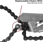 Strong Hand Tools Locking Chain Pliers, Removable 48″ Chain, Holds Up To 14" Diameter Pipes, Unique Easy Open Crank Handle, Quick Release Trigger, PFC1048