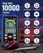 KAIWEETS Digital Multimeter 10000 Counts TRMS Auto Ranging, Rechargeable Smart Multimeter, Color LCD Screen Volt Meter, Measures Voltage, Current, Resistance, Continuity, Capacitance, Frequency