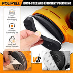 POLIWELL 5 Inch Sanding Discs Hook and Loop 8 Hole Heavy Duty Silicon Carbide Sandpaper 2000 3000 4000 5000 7000 10000 Grit with Interface Pad for Wet/Dry Sanding Grinder Polishing,30 Pack
