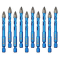 Masonry Drill Bit BRSCHNITT 10pcs Carbide Tips Concrete Drill Bit Set for Pots Bottles Ceramic Tile Glass Brick Ceramic Hex Shank