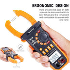 Clamp Meter Digital, AC/DC Current, Electrical Tester Digital, True RMS 4000 Counts, Auto-Ranging Measures AC/DC Voltage, Continuity, Frequency, Capacitance, Resistance, Duty-Cycle, Diodes