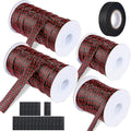 132 ft Expandable Braided Cable Sleeve Wire Loom PET Wire Sleeving，Wrap Management Mesh for Audio Video and Other Home Device Cable Automotive Wire - (1/2 Inch, 1/4 Inch, 2/5 Inch,3/4 Inch, Red)