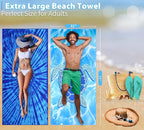 4 Pack Lightweight Thin Beach Towel Oversized 71"x32" Big Extra Large Microfiber Sand Free Towels for Adult Quick Dry Travel Camping Beach Accessories Vacation Essential Turtle Tie Dye Mandala Stripe