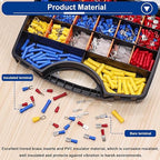 Tnisesm 1100pcs Wire Connectors - Insulated Electrical Wire Terminals with Crimp/Stripping/Cutting Multifunction Wire Crimping Tool 22-10AWG- Ring, Butt, Spade, Fork Connector Kit