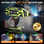 Portable Handheld Welding Machine - 110V IGBT Inverter Handheld Welder, 20-120A Portable ARC Welder with 5 Variable Current Adjustments,Hot Start & Anti-Stick for 3/32"-1/8" Welding Rods(Green)