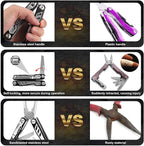 Gifts for Men, KUPERIA Multitool Needle Nose Pliers, 16-in-1 Stainless Steel Multi Tool Pocket Knife, Cool Gadgets, Survival Knife with EDC Pouch Used as Bottle Opener, Screwdriver, saw etc