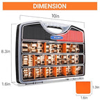 Kuject 120PCS Battery Cable Ends AWG 1 2 4 6 8 1/0 2/0 Gauge, 60PCS Heavy Duty Copper Wire Lugs Kit, Battery Cable Terminal Connectors Assortment with 60PCS 3:1 Heat Shrink Tubing