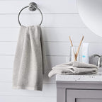 Amazon Basics 100% Cotton Quick-Dry Hand Towel, 8-Pack, Platinum, 28" x 16"