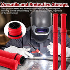 Tandefio 8 Pcs Welding Rod Storage Tube 40 Inch Tig Rod Storage Canisters Welding Electrode Holder Airproof Waterproof Container(Red)