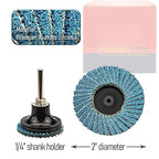 30 Pcs 2 Inch Mini Flap Disc, Zirconia High Density, with 1 Pcs 1/4 inch Shank Holder, for Metal Grinding, for Angle Die Grinder (80 GRIT)